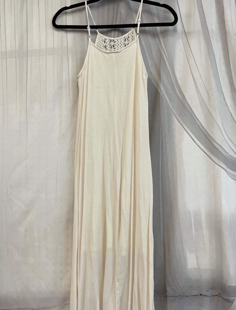 Mossimo Supply Co. Cream Crochet Halter Maxi Dress - Picture 11 of 15